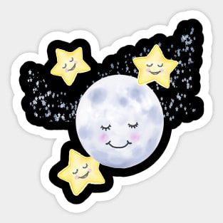 Moon and Stars Sticker